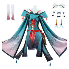 Wuthering Waves Zhezhi Blue Pink Set Outfits Cosplay Costume