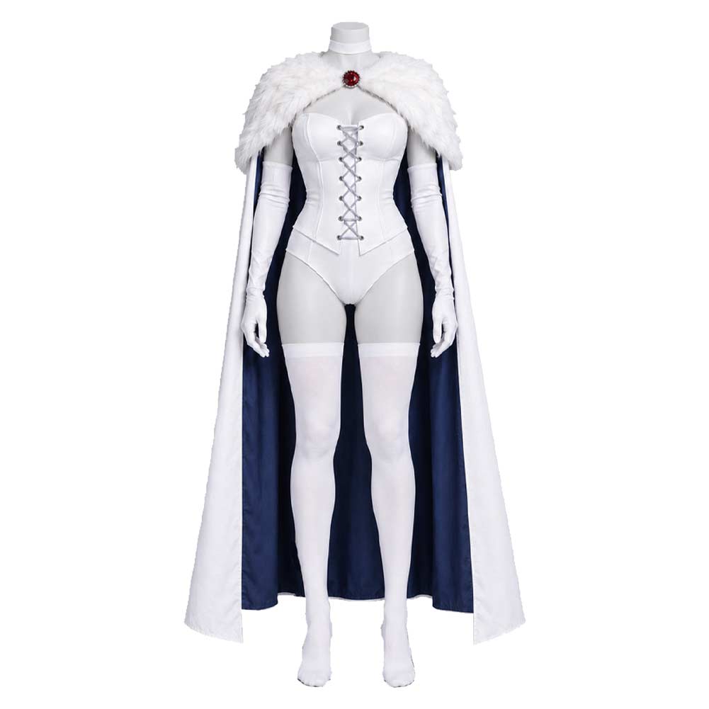 X-Men '97 Emma Frost White Vest Cloak Set Outfits Cosplay Costume