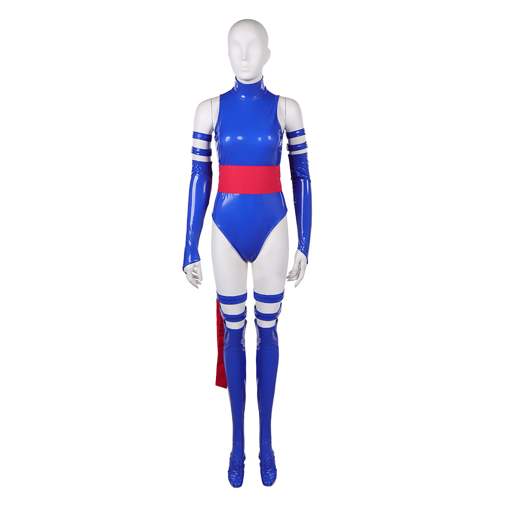 X-Men '97 Season 2 (2026) Psylocke Blue Leather Bodysuit Set Outfits Cosplay Costume