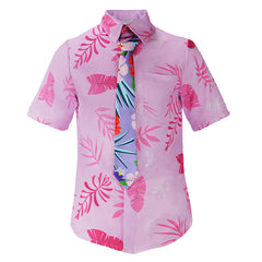 Zootopia 2 (2025) Nick Wilde Pink Summer Shirt Necktie Outfits Cosplay Costume 