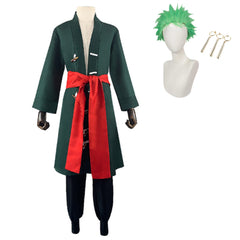 Anime One Piece Roronoa Zoro Green Set Cosplay Costume Outfits Halloween Carnival Suit