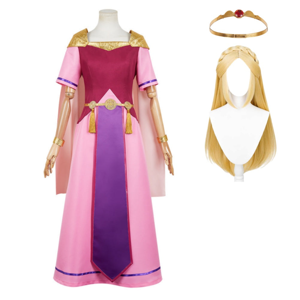 The Legend Of Zelda: Echoes Of Wisdom (2024) Zelda Pink Purple Dress Outfits Cosplay Costume Halloween Carnival Suit