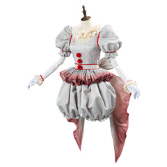Pennywise Cosplay Costume Horror Pennywise The Clown Costume Outfit for Women Girls Halloween Carnival