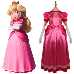Kids The Super Mario Bros. Movie Peach Children's Dress Cosplay Costume Outfits Halloween Carnival Party Disguise Suit