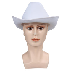 Movie Barbie 2023 Ken White Cowboy Hat Cosplay Cap Accessories Halloween Props