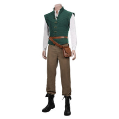 Tangled Vest Shirt Outfit Flynn Rider Halloween Carnival Suit Cosplay Costume