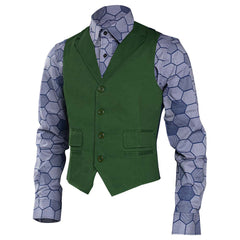 Movie Dark Knight Joker Hexagon Shirt + Vest costume Tailor Made Halloween Carnival Suit