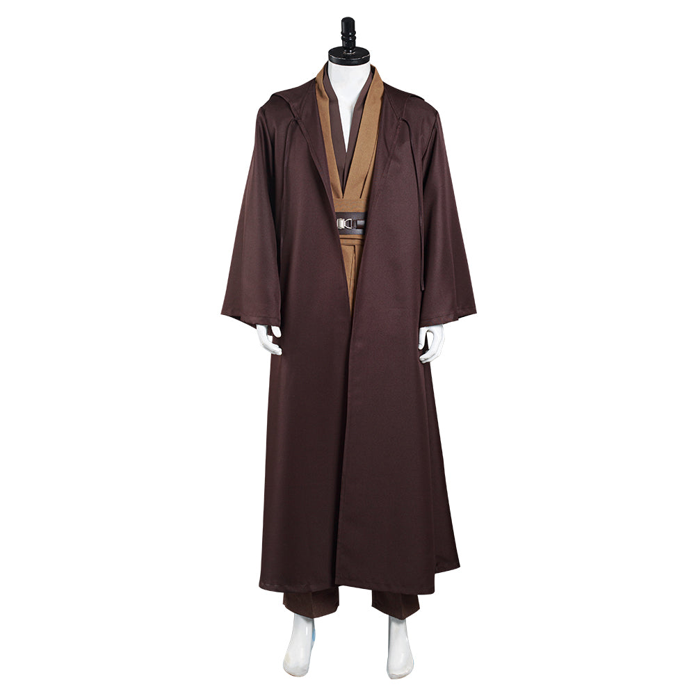 NUWIND Jedi-kostuum voor heren, middeleeuwse tuniek, cape met capuchon, mantelgewaad, Halloween cosplay outfit voor volwassenen, Bruin wit, 3XL NUWIND Jedi-kostuum voor heren, middeleeuwse tuniek, cape met capuchon, mantelgewaad, Halloween cosplay outfit voor volwassenen, Bruin wit, 3XL