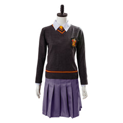 Movie Harry Potter Hermione Granger Dress Costume Hogwarts Gryffindor Uniform For Kids Children Halloween Carnival Suit