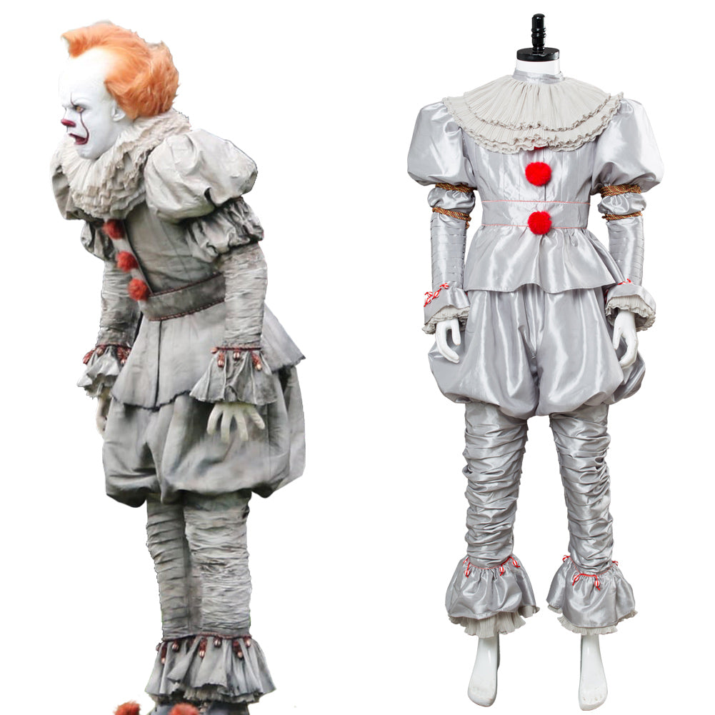 Movie IT 2 Pennywise Clown Outfit Cosplay Costume Stephen King Adult Men Women Halloween Carnival Suit