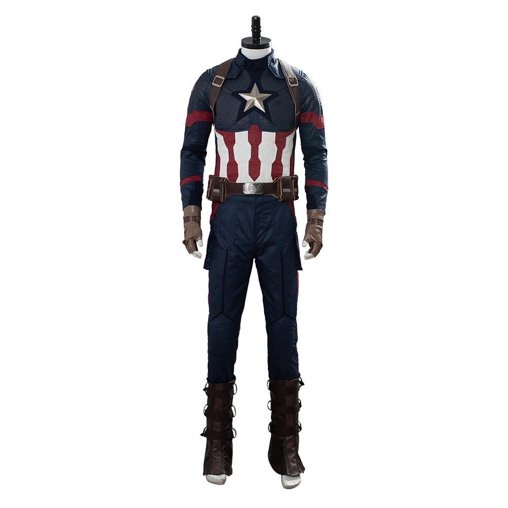 Avengers 4: Endgame Steve Rogers Captain America Cosplay Costume Halloween Carnival Suit