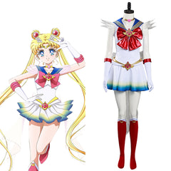 Anime Sailor Moon Eternal Tsukino Usagi White Dress Outfits Halloween Carnival Suit Cosplay Costume