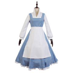 Beauty and Beast Belle The Maid Gown Apron Dress Outfit Cosplay Costume