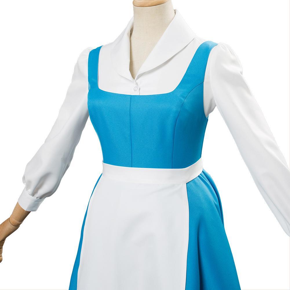 Beauty And The Beast Princess Belle Blue White Dress Set Cosplay Costu –  Coshduk