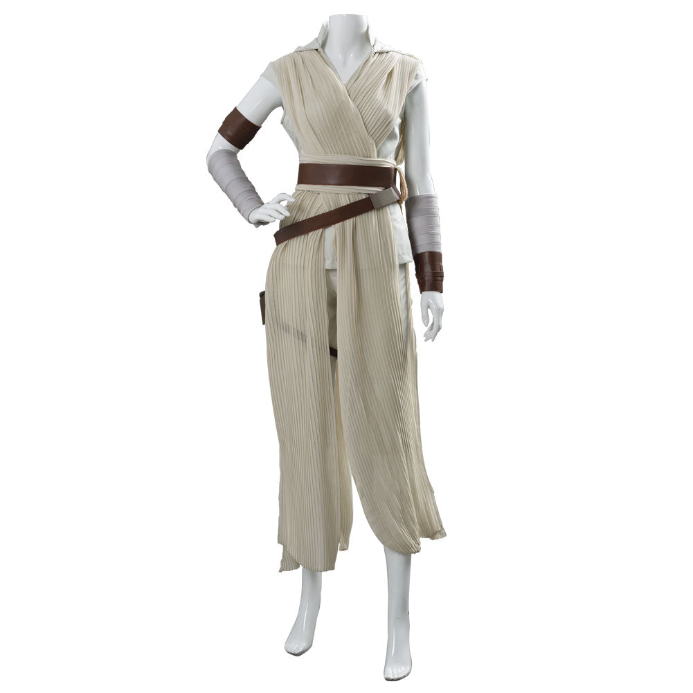 Movie The Rise of Skywalker Rey Cosplay Costume Outfit Dress Halloween Carnival Suit