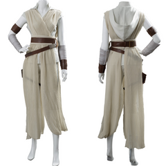 Movie The Rise of Skywalker Rey Cosplay Costume Outfit Dress Halloween Carnival Suit