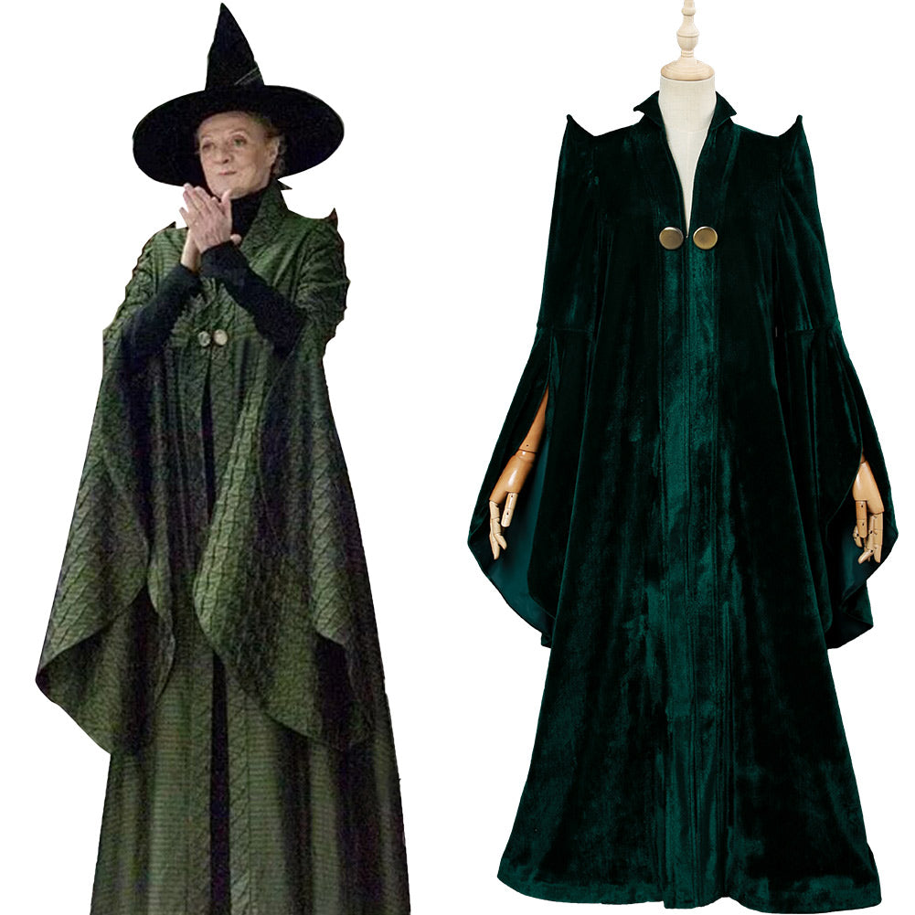 Movie Harry Potter Minerva McGonagall Cosplay Costume Halloween Suit