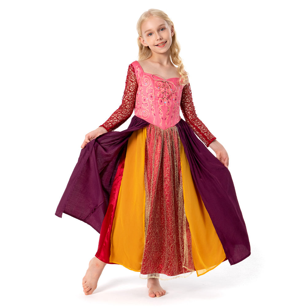 Kids Children Hocus Pocus 2 Sarah Sanderson Cosplay Costume Dress Outfits Halloween Carnival Suit