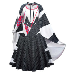 Kids Girls Movie Spider-Man Gwen Stacy Cape Dress Outfits Cosplay Costume Halloween Carnival Suit