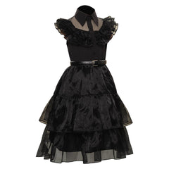 Kids Children Jenna Ortega Black Dress Outfits Cosplay Costume Halloween Carnival Suit