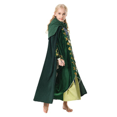 Kids Children Hocus Pocus 2 Winifred Sanderson Cosplay Costume Green Cloak Halloween Carnival Suit