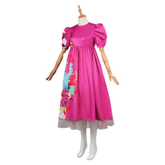 Movie Barbie 2023 Margot Robbie Barbie Rose Pink Dress Outfits Cosplay Costume Halloween Carnival Suit