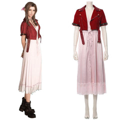 Game Final Fantasy VII Remake Aerith Gainsborough Cosplay Costume Halloween Carnival Suit