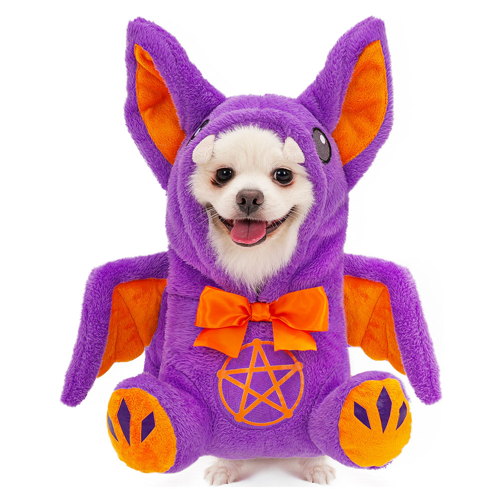 Purple Bat Pet Dog Clothes Outfits Cosplay Costume Halloween Carnival Suit