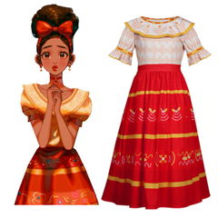Kids Encanto Dolores Madrigal Cosplay Costume Dress Outfits Halloween Carnival Suit