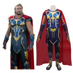 Movie Thor: Love and Thunder (2022) Cosplay Costume Jumpsuit Cloak Outfits Kids Children Halloween Carnival Suit
