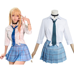 Anime My Dress-Up Darling Marin Kitagawa Cosplay Costume School Uniform Skirt Outfits Halloween Carnival Suit