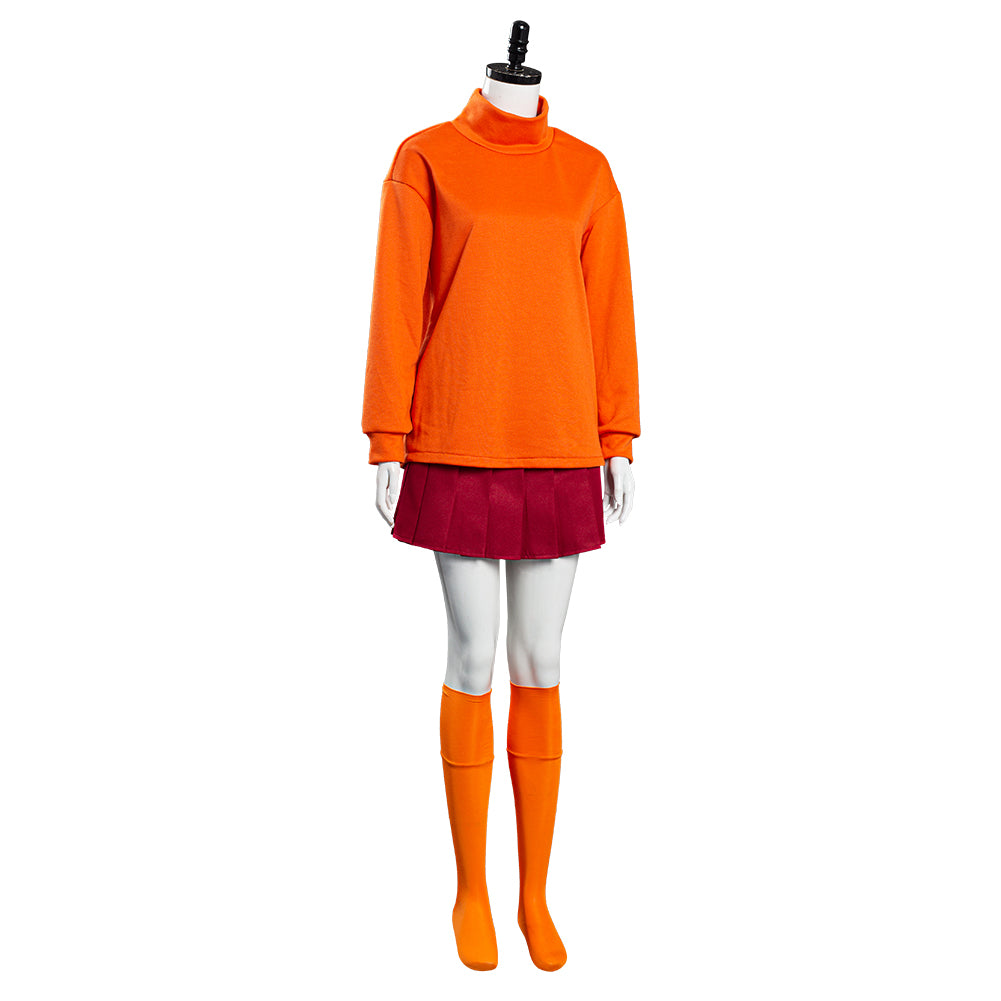 Scooby-Doo Uniform Outfit Velma Dinkley Halloween Carnival Costume