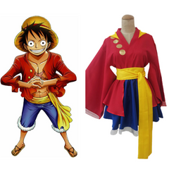 Anime One Piece Monkey D. Luffy Cosplay Costume Lolita Dress Outfits Halloween Carnival Party Suit