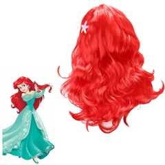 Kids Girls Movie The Little Mermaid Ariel Cosplay Wig Heat Resistant Synthetic Hair Carnival Halloween Party Props