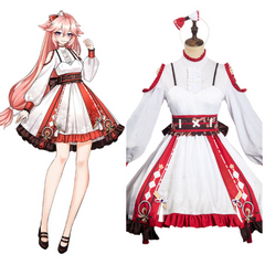 Game Genshin Impact Yae Miko Lolita  Cosplay Costume Halloween Carnival Suit-Coshduk