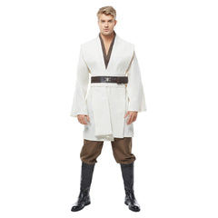 Movie Star Wars Kenobi Jedi TUNIC White Cosplay Costume Halloween Carnival Suit