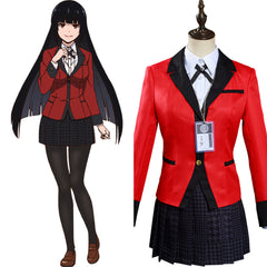 Anime Kakegurui: Compulsive Gambler Jabami Yumeko/Meari Saotome Red School Uniform Skirt Outfit Cosplay Costume