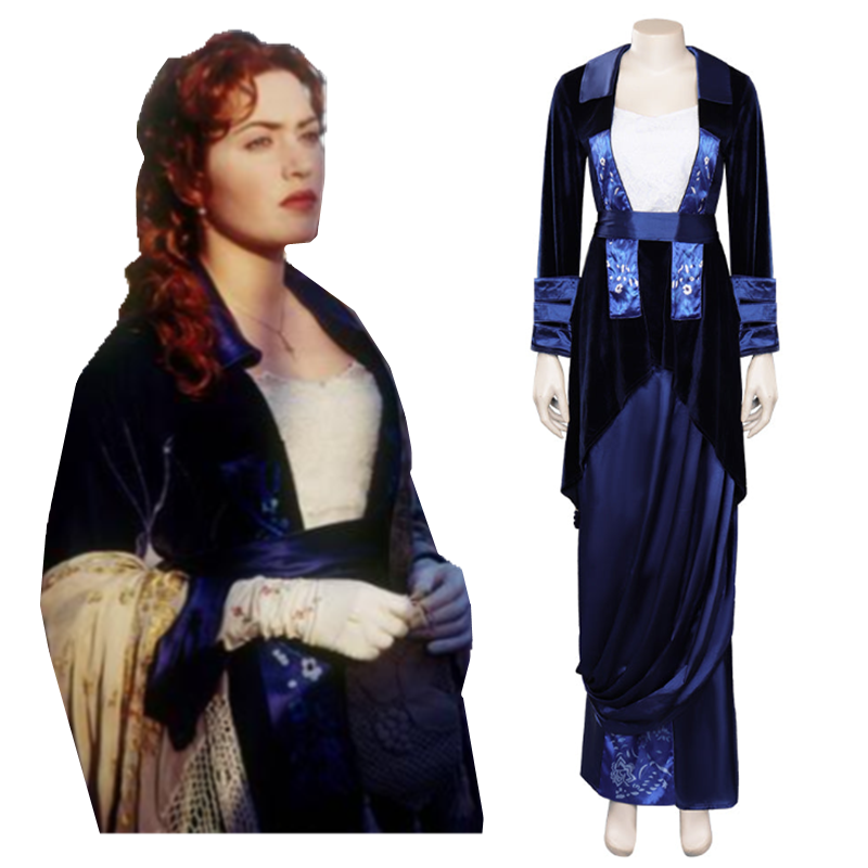 Titanic Rose DeWitt Bukater Cosplay Costume Dress Outfits Halloween Ca