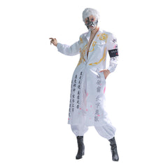 Japanese Bosozoku Kimono Cosplay Costume White Coat Pants Outfits Halloween Carnival Suit