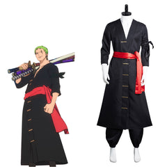 Anime One Piece Wano Country Roronoa Zoro Cosplay Costume Kimono Outfits Halloween Carnival Suit