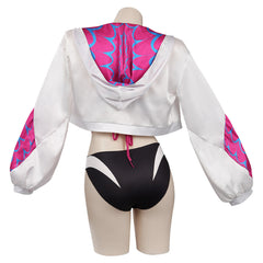 Movie Spider-Man: Across The Spider-Verse Gwen Stacy Cosplay Costume Bikini Top Shorts Cloak Swimsuit Outfits Halloween Carnival Suit