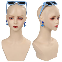 Movie Barbie 2023 Margot Robbie Barbie Cosplay Sunglasses Earings Accessories Halloween Carnival Props