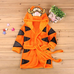 Kids New Year Tiger Coral fleece Bathrobe Cosplay Sleepwear Pajams Bath Robe Costume
