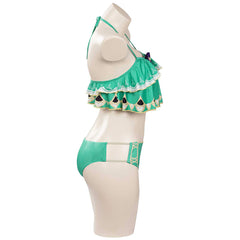 Game Genshin Impact Venti Cosplay Costume Bikini Top Shorts Swimsuit Outfits Halloween Carnival Suit