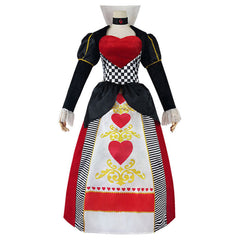 Movie Alice in Wonderland Queen Of Hearts Cosplay Costume Red Queen Dress Outfits Halloween Carnival Suit