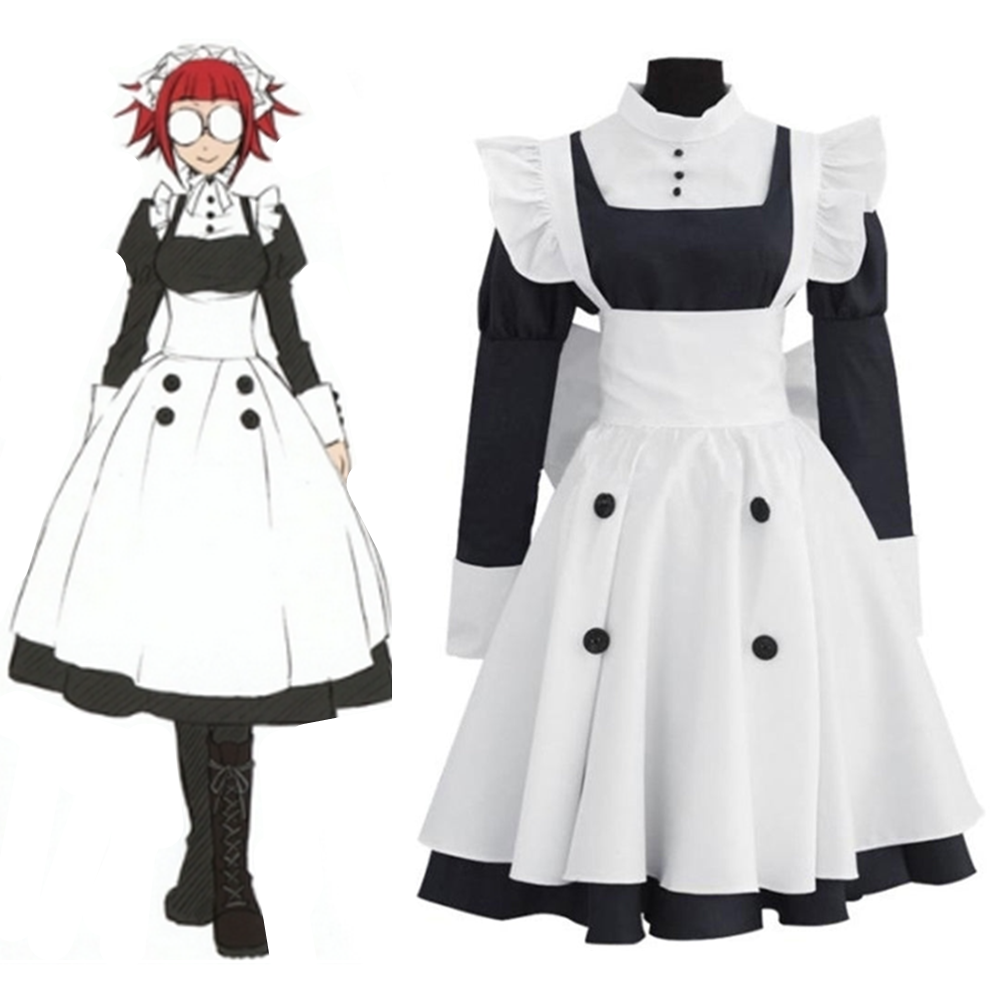 Anime Black Butler Mey Rin Cosplay Costume Lolita Maid Dress Outfits Halloween Carnival Suit