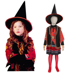 Movie Hocus Pocus Kids Children Girls Skirt Hat Outfit Dani Dennison Halloween Carnival Suit Cosplay Costume