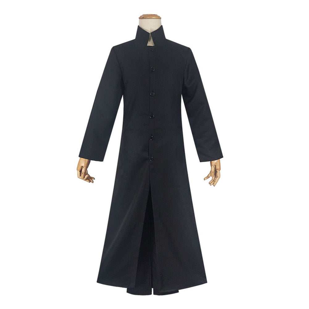 Movie The Matrix Neo Black Uniform Outfits Cosplay Costume Halloween Carnival Suit