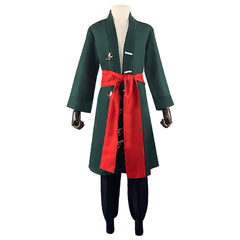 Anime One Piece Roronoa Zoro Green Set Cosplay Costume Outfits Halloween Carnival Suit