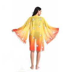 Agatsuma Zenitsu Yellow Robe Beach Swimsuit Set Cosplay Costume